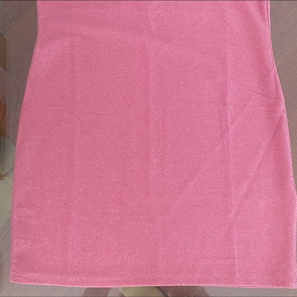 H&M Sparkly Barbie Pink Metallic Mini Dress. Size M. - Picture 2 of 2